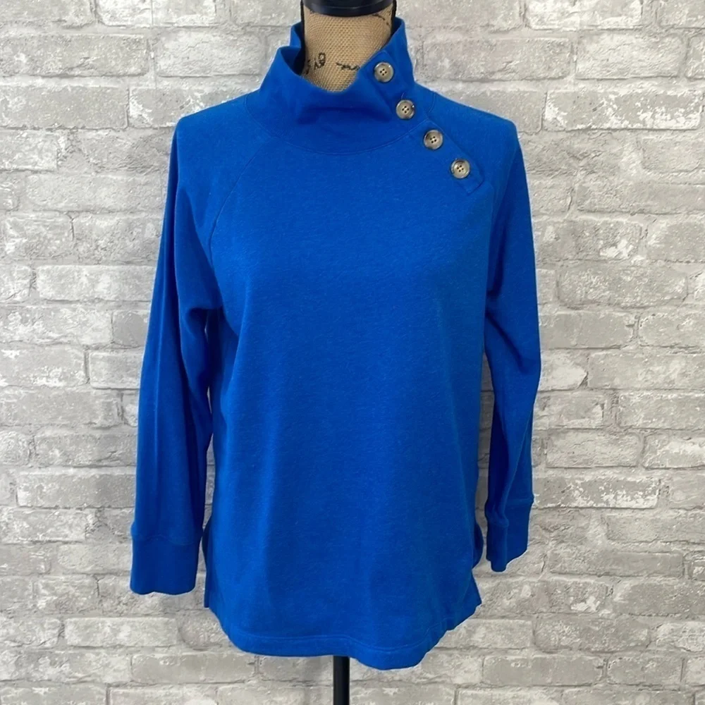 J.Crew Wide Button Collar Fleece Sweatshirt